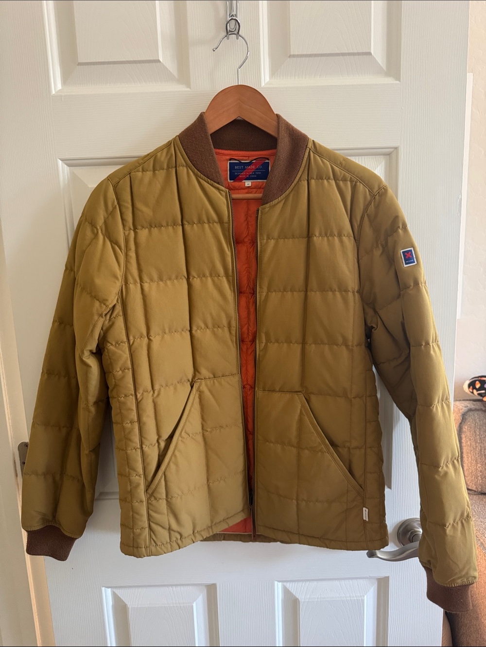 Men’s Best Made Co. Quilted Bomber Jacket in Mustard XS